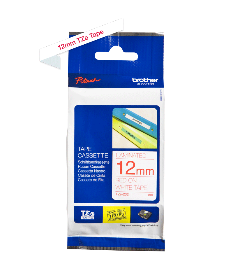 2x XL kompatible Schriftbänder für Brother TZE232 Rote Schrift auf Weiß Easy Pri 2x XL kompatible Schriftbänder für Brother TZE232 Rote Schrift auf Weiß Easy Pri